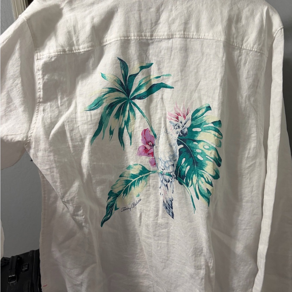 Tommy Bahama White Linen Button-Front Women's Shirt - Picture 3 of 3